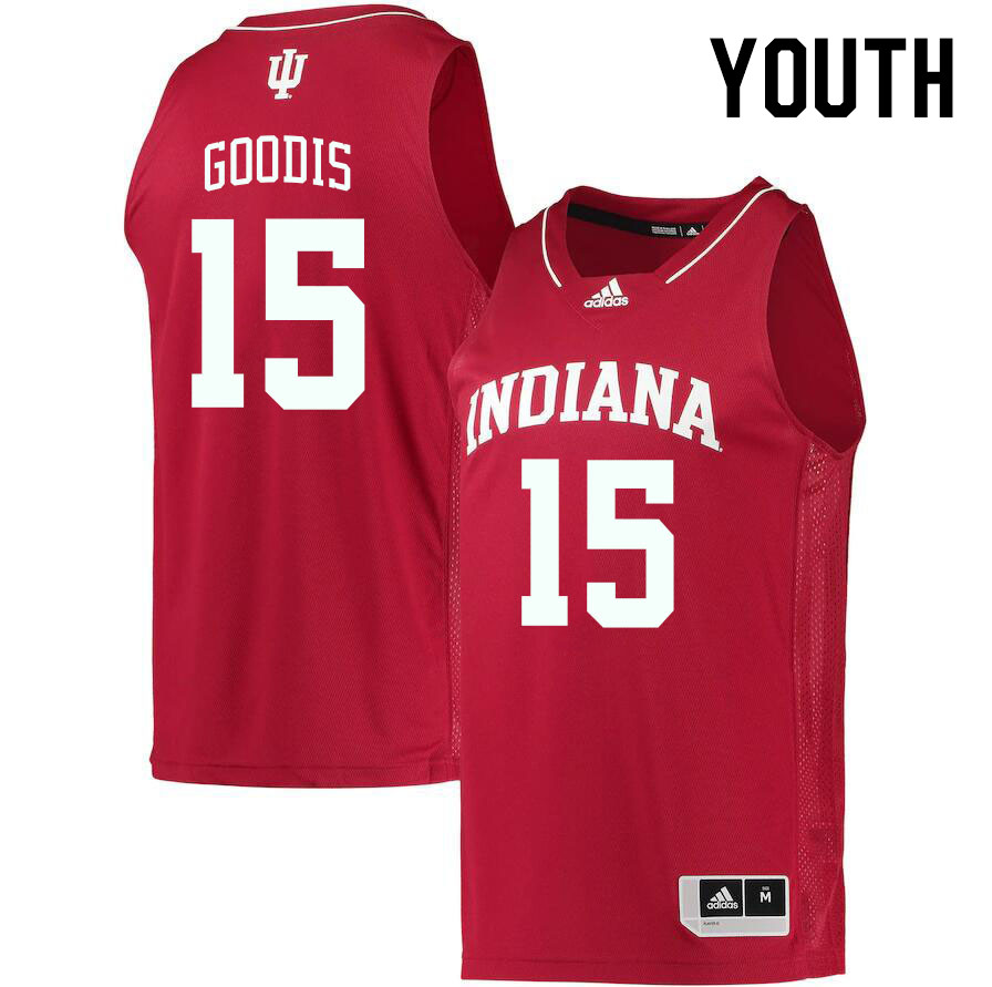 Youth #15 James Goodis Indiana Hoosiers College Basketball Jerseys Stitched Sale-Crimson